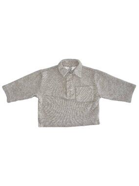 Cozy White Knit Polo Sweater